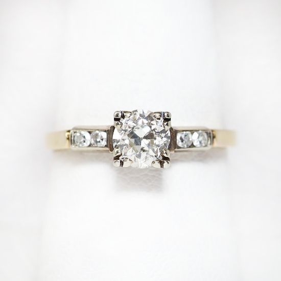 Picture of Vintage 14k Two-Tone Gold & Diamond Engagement Ring