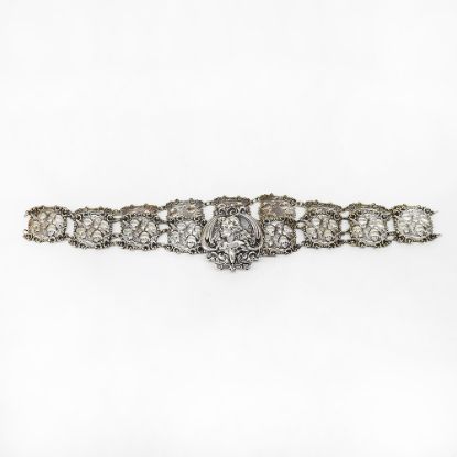 Picture of Antique Silver Plated Nurse's Belt with Reynold's Angels & Art Nouveau Woman Motif