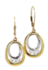 Picture of 14k Two-Tone Gold & Diamond Dangle Earrings 
