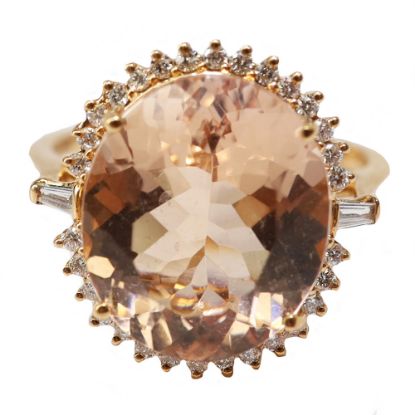 Picture of 14k rose Gold Morganite and Diamond Ring