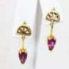 Picture of 14k Yellow Gold Garnet Earrings