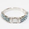 Picture of 18k White Gold Bezel Set Diamond and Aquamarine Ring