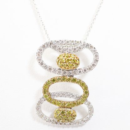 Picture of 14k Two Tone Gold Pavé Set White & Yellow Diamond Pendant