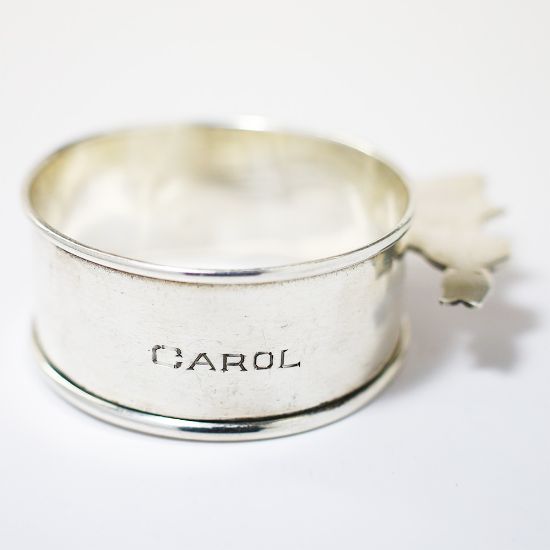 Picture of "Carol" Napkin Ring with Bunny Stand by Webster Sterling Silver
