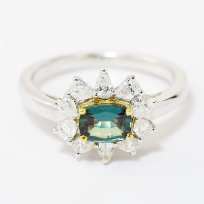 Picture of 18k Two Tone Gold Diamond and Alexandrite Ring