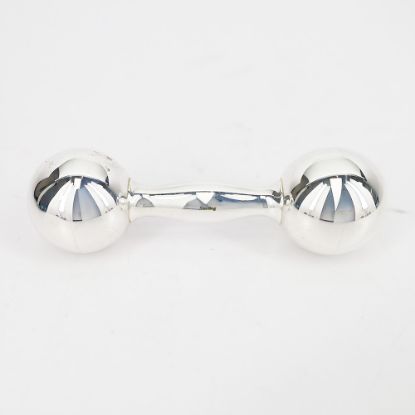 Picture of Plain Baby Dumbbell Rattle Sterling Silver by Cunill