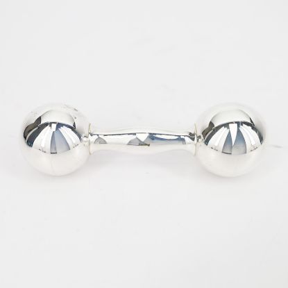 Picture of Plain Baby Dumbbell Rattle Sterling Silver