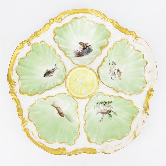Picture of Early French Oyster Plate with Fish