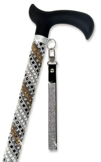 Picture of Jacqueline Kent Gold, Black & Silver Swirl Sugar Cane