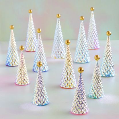 Picture of Large 'Opalescence Essence' Trapunto Glass Christmas Tree, Assorted Colors