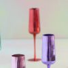 Picture of Garnet 'Rainbow Reflective' Glass Champagne Flute Pair