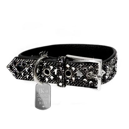 Picture of Jacqueline Kent Black Large 'Diamonds in the Ruff' Dog Collar 