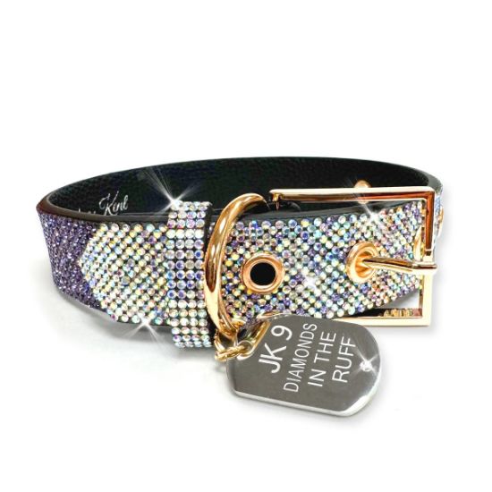 Picture of Jacqueline Kent Purple Ombre Medium 'Diamonds in the Ruff' Dog Collar