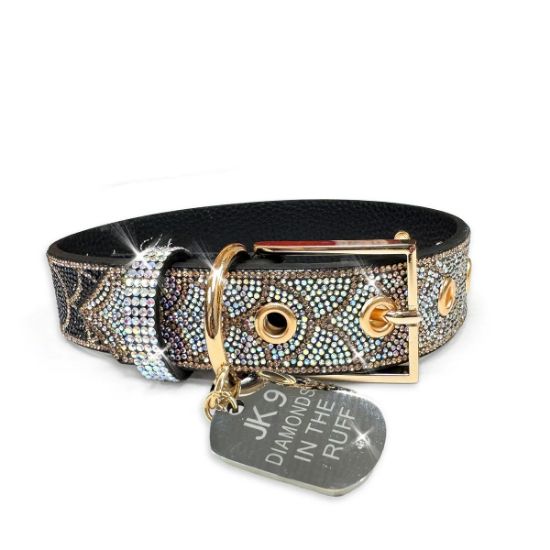 Picture of Jacqueline Kent Midnight Mermaid Medium 'Diamonds in the Ruff' Dog Collar
