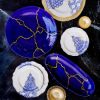 Picture of Oval Platter, Blue & Gold