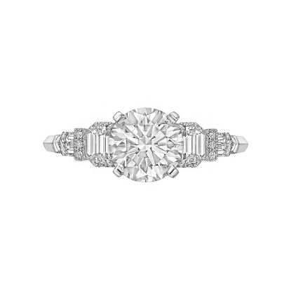 Picture of Platinum & D-Colorless Diamond Engagement Ring
