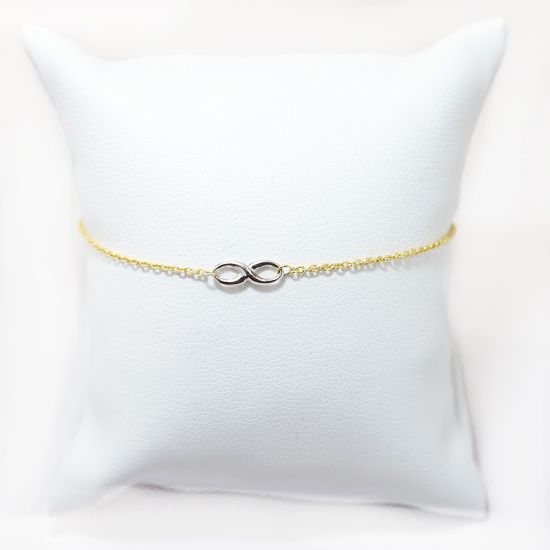 Picture of 14k Two Tone Gold Infinity Station Anklet