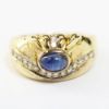 Picture of 14k Yellow Gold Oval Sapphire & Diamond Ring