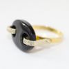 Picture of 14k Yellow Gold Oval Onyx & Diamond Ring