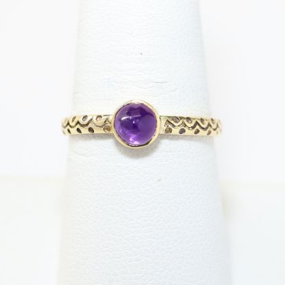 Picture of 14k Yellow Gold Round Amethyst Ring