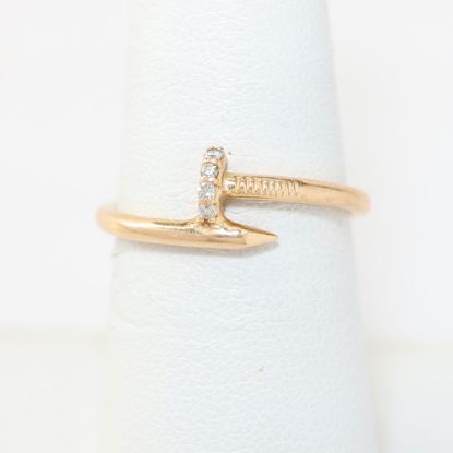 Picture of 14k Rose Gold Diamond Nail Ring