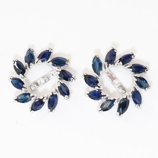 Picture of 14k White Gold Sapphire Earring Jackets