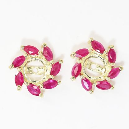 Picture of 14k Yellow Gold Ruby Earring Jackets