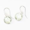 Picture of 14k White Gold Round Quartz Drop Earrings