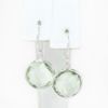 Picture of 14k White Gold Round Quartz Drop Earrings