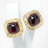 Picture of 14k Yellow Gold Square Garnet Earring Studs