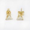 Picture of 14k Yellow Gold Trillion Cut Diamond Stud Earrings