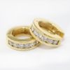 Picture of 14k Yellow Gold Diamond Hoop Earrings