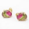 Picture of 14k Yellow Gold Oval Tourmaline Stud Earrings