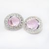Picture of 14k White Gold Oval Morganite & Diamond Halo Earrings