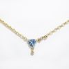 Picture of 14k Yellow Gold Trillion Cut Aquamarine & Dangling Diamond Charm Necklace