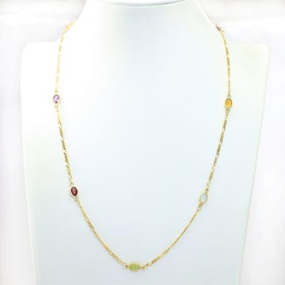 Picture of 14k Yellow Gold Gemstones Necklace