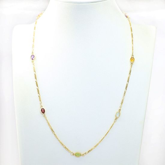 Picture of 14k Yellow Gold Gemstones Necklace
