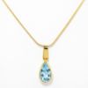Picture of 18k Yellow Gold Pear Cut Blue Topaz Pendant