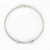 Picture of Stainless Steel Cable & 18k White Gold Diamond Stations Bracelet