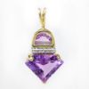 Picture of 14k Yellow Gold Amethyst & Diamond Pendant