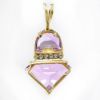 Picture of 14k Yellow Gold Amethyst & Diamond Pendant