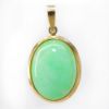 Picture of 14k Yellow Gold Oval Nephrite Jade Pendant
