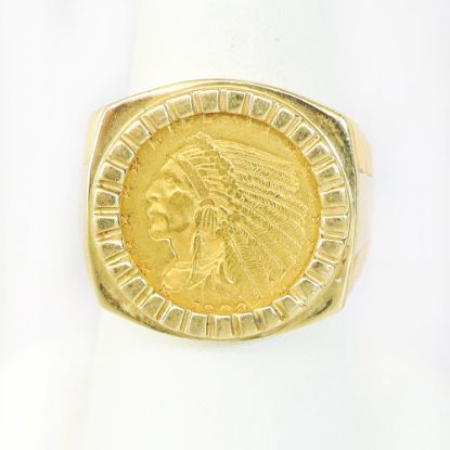 Picture of 14k Yellow Gold Indian Head Gold Coin Ring 