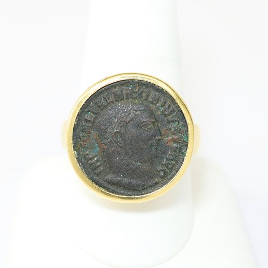 Picture of 18k Yellow Gold Maximinus II Roman Coin Ring