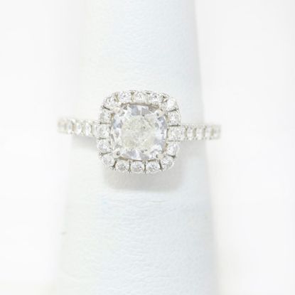 Picture of 14k White Gold Cushion Cut Diamond Halo Ring