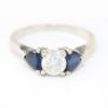 Picture of 14k White Gold Prong Set Sapphire & Diamond Ring