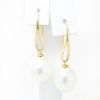 Picture of 14k Yellow Gold Oval Pearl Drop Earrings