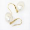 Picture of 14k Yellow Gold Oval Pearl Drop Earrings