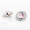 Picture of 14k White Gold Oval Morganite & Diamond Halo Earrings