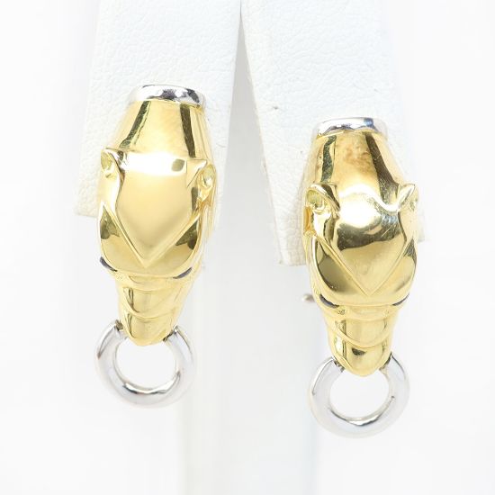 Picture of 18k Two Tone Gold Panther Earrings